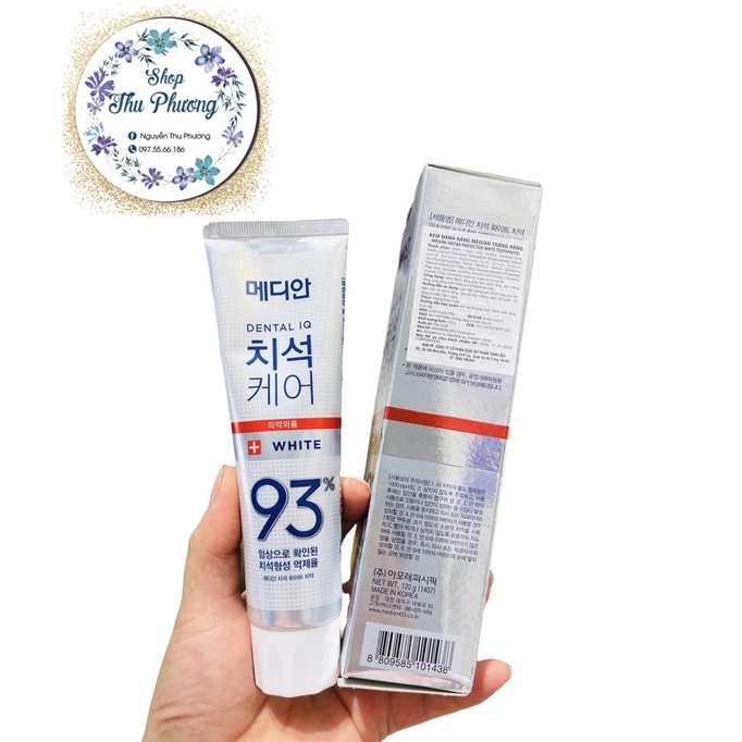 Kem Đánh Răng Median Dental IQ 93% Hàn Quốc 120g ( màu trắng)