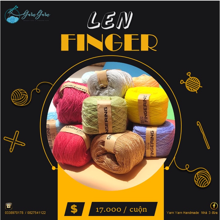 SỢI FINGERING COTTON BÓNG 100GR