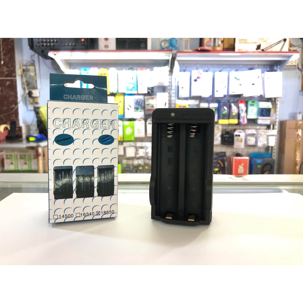 Máy Sạc Pin 18650, Bộ Sạc Pin Đôi 18650 3.7V Cho Quạt Sạc, Đèn Sạc ....