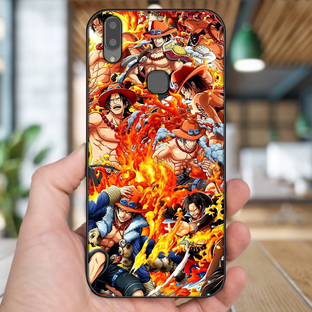 Ốp lưng Vivo V9, Y85, V11i viền đen in hình Ace One Piece