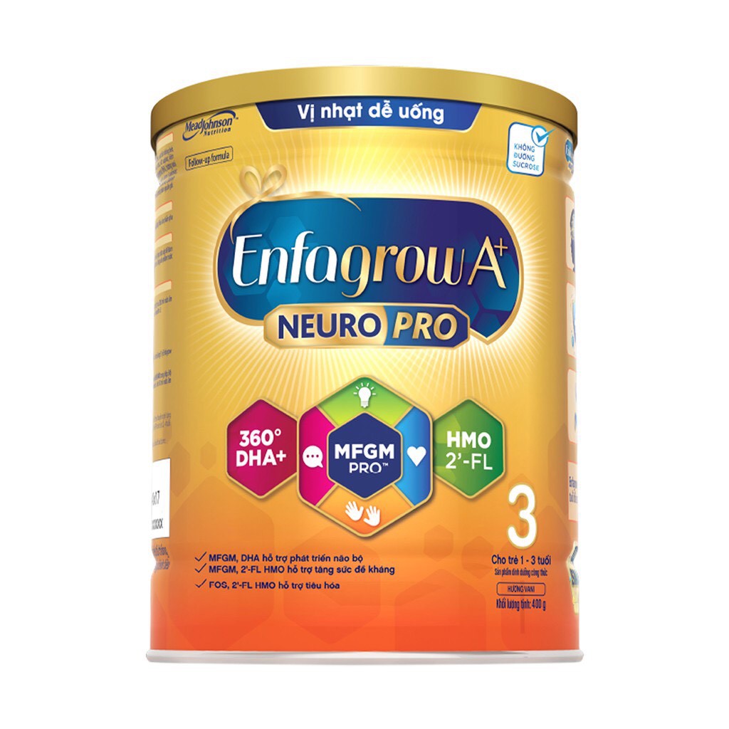 Sữa Bột Enfamil A+ Neuropro 1,2,3 mẫu mới lon 400g