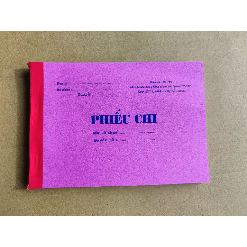 Combo 05 Quyển - Phiếu Chi 2 liên - Giấy đẹp láng mịn và nhận mực tốt