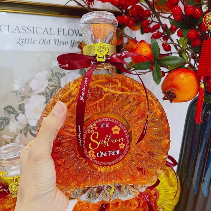 Saffron Và Đông trùng hạ thảo ngâm rượu - Quà Tặng -Tăng cường sức khỏe, Sinh Lý