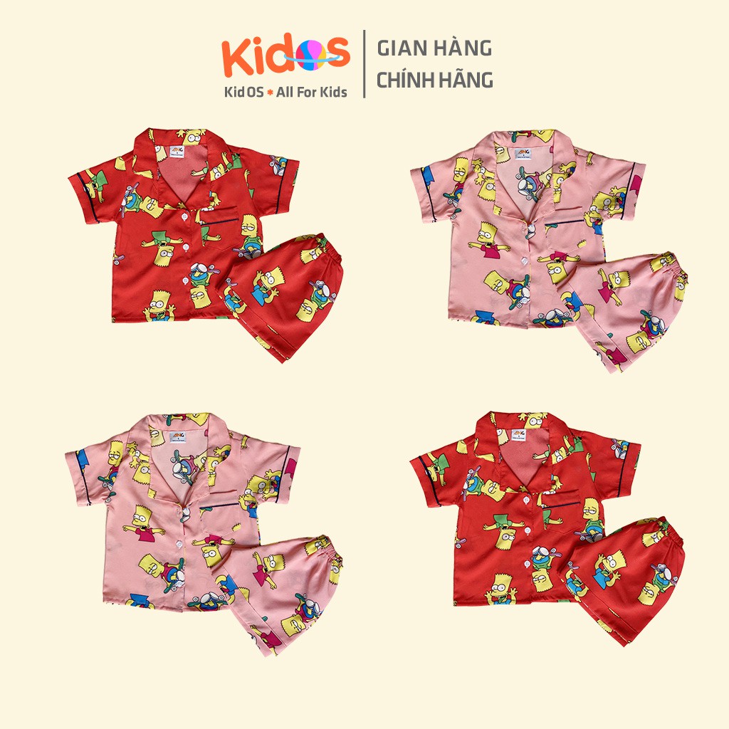 Đồ bộ Pijama lụa trẻ em cao cấp KidOS thoáng mát cho bé trai từ 1 – 14 tuổi họa tiết ngộ nghĩnh năng động