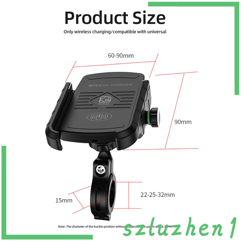 [Hi-tech] Motorcycle 15W Qi Cell Phone Holder for 3.5-6.5 inch Cellphones