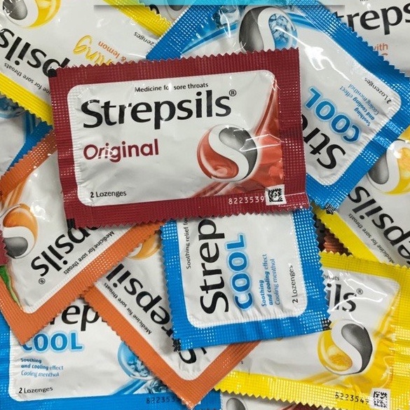 Kẹo ngậm Strepsils vỉ 2 viên đủ màu
