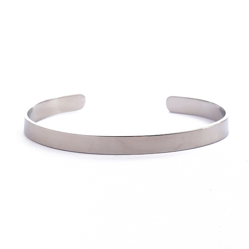 Vòng Tay Nam Lắc Tay Unisex Plain Thời Trang Vòng Tay Nam Nữ Basic Kuu Studio Màu Bạc Đen Titan - Vòng Plain