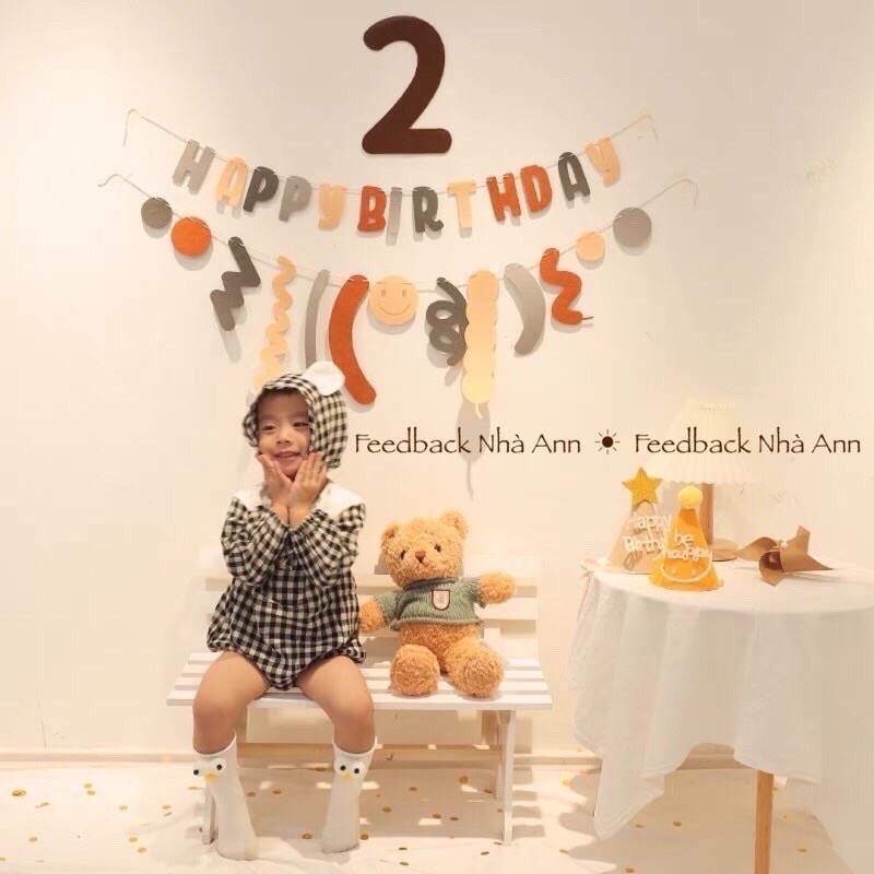 Chữ Happy Birthday phong cách Hàn Quốc trang trí tiệc sinh nhật