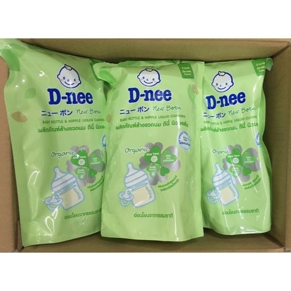 Nước Rửa Bình Sữa Dnee,Rửa Núm Vú, Trái Cây, D-NEE ORGANIC, Bịch Dung Tích 600ML