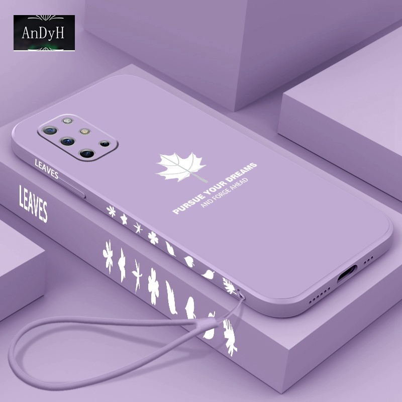 Ốp Điện Thoại Silicon Nhám Hình Lá Phong Đơn Giản Có Dây Đeo Cho Oneplus 8t Oneplus 9 Pro Oneplus 9r
