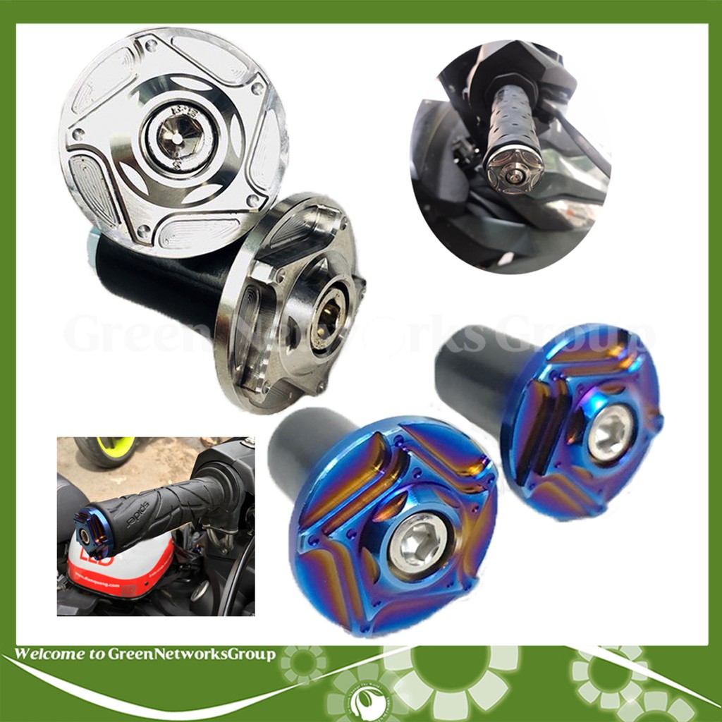 Gù tay lái Ngôi Sao CNC dành cho xe máy ( màu Inox &amp; màu Titan ) Greennetworks