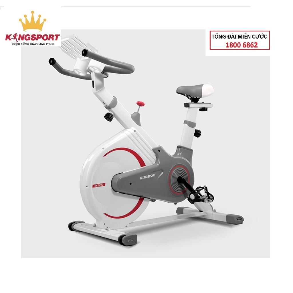 Xe đạp tập thể dục tại nhà Kingsport BK-5812 tải trọng tối đa 120kg, tích hợp đồng hồ thông minh đo các thông số khi tập