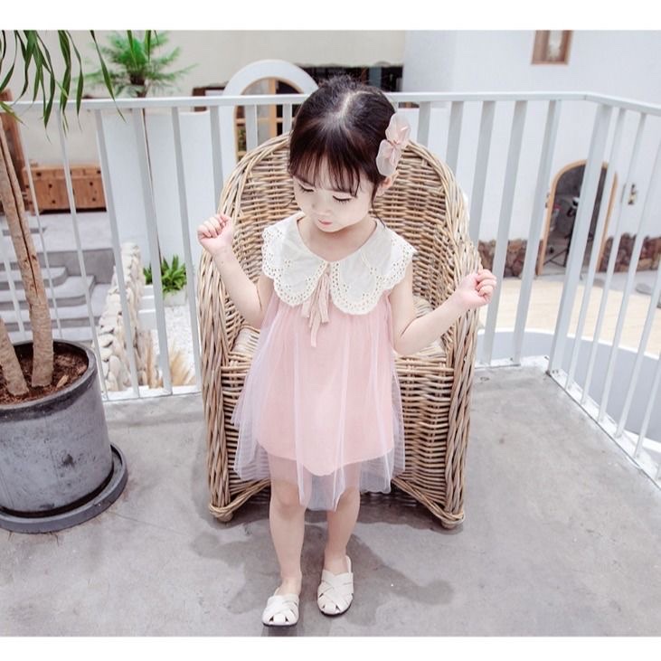 Váy xòe bé gái đơn giản dễ thương phong cách Hàn Quốc