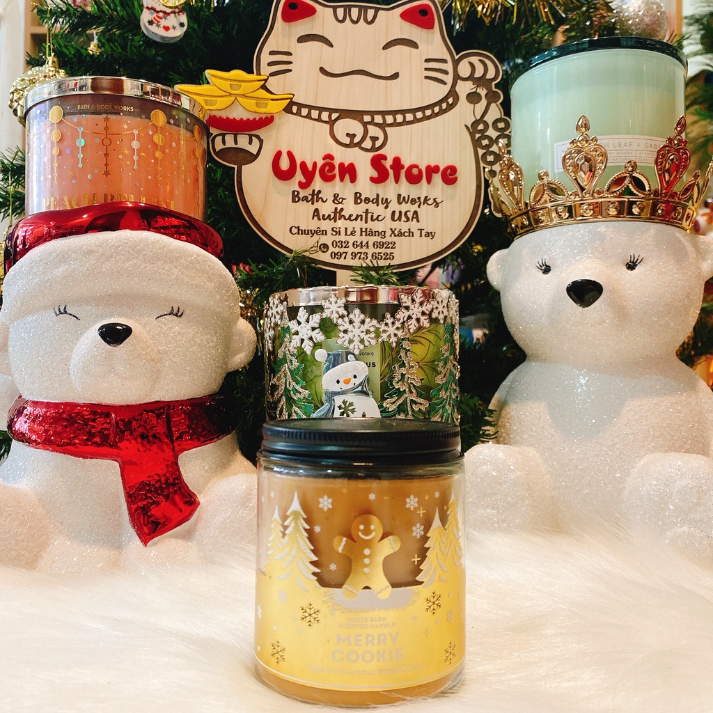 Nến thơm 1 bấc bath &amp; body works - MERRY COOKIE