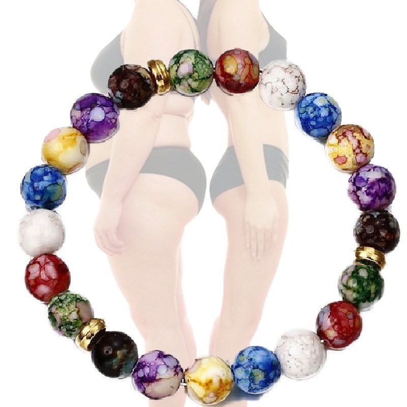 Vòng Tay Chuỗi Hạt Đá Núi Lửa Chakras Reiki Cân Bằng Năng Lượng