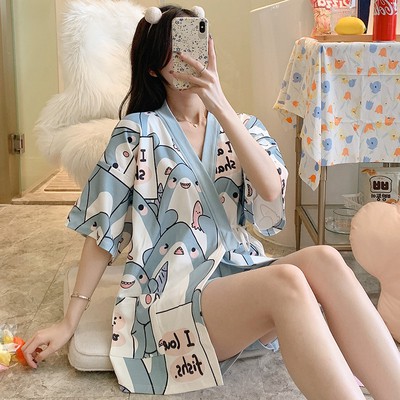 Đồ ngủ pijama cột dây quần đùi dễ thương cao cấp