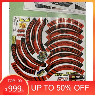 tem dán vành xe máy đỏ đen