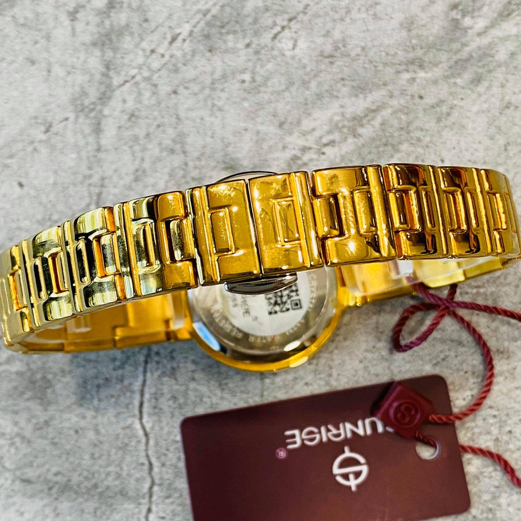 Đồng hồ Sunrise nữ chính hãng L.9949.AA.G.X - kính saphire chống trầy - Đính đá Swa