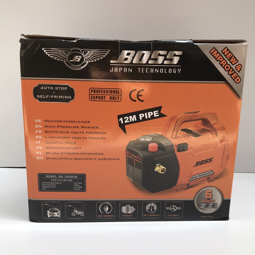 Máy Rửa Xe Chỉnh Áp Boss 3000w Chính Hãng Bảo Hành Công Ty 6 Tháng Tặng Kèm Thanh Nối Dài
