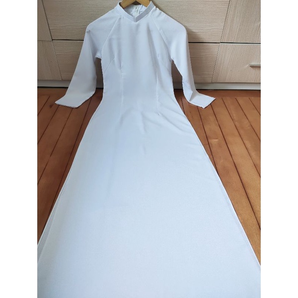 Áo dài trắng học sinh vải tây thi