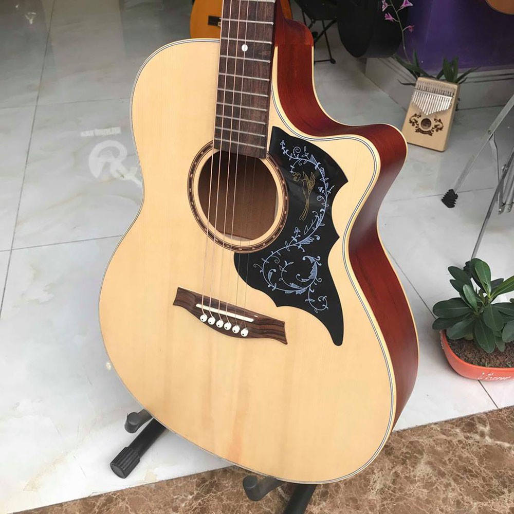 Đàn guitar acoustic SV-A2 - Đàn gỗ thịt có ty chống cong cần - Khóa đúc - Tặng bao dù và phụ kiện - Bảo hành 1 năm