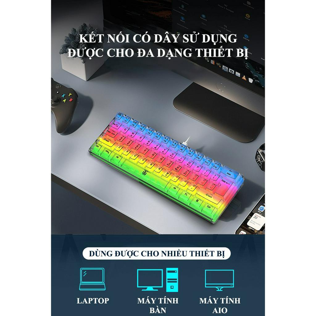 Bàn phím có dây XUNFOX K20 thiết kế độc đáo với đèn led RGB cực đẹp - AT