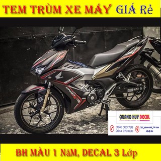 Tem trùm Winner X đen chỉ đỏ, độ dán team decal xe thiết kế rẻ đẹp theo yêu cầu