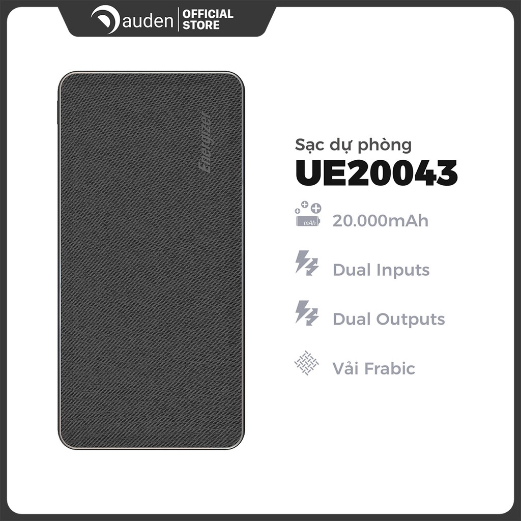 Sạc dự phòng Energizer UE20043 20,000mAh - HÀNG NEW CHƯA SỬ DỤNG - BH 2 NĂM