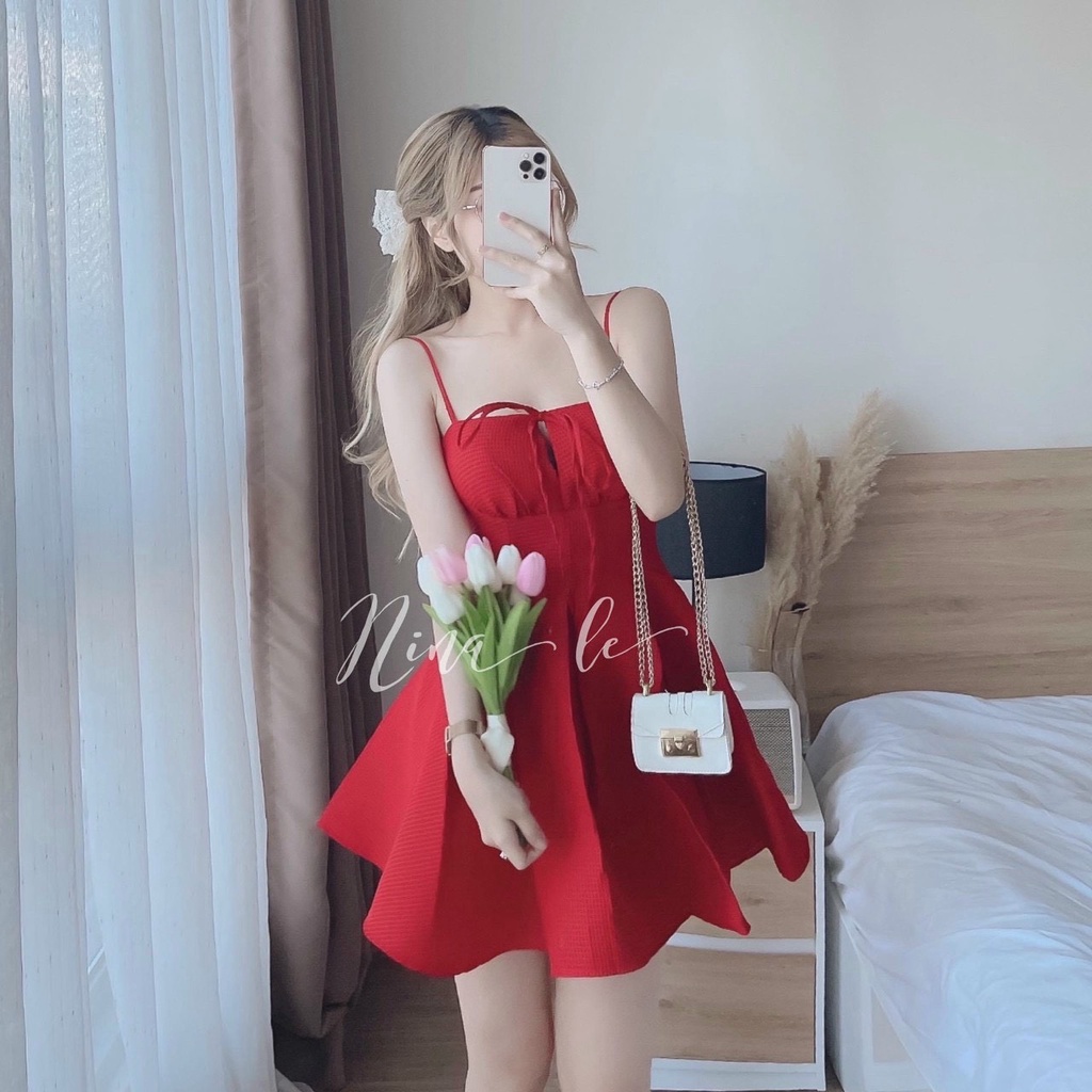 [Sales FreeShip] Đầm Xốp Thái Ô Vuông Hàng Quảng Châu - Đầm Xốp Thái 2 Dây Có Mút - Đầm Mặc Được 2 Kiểu