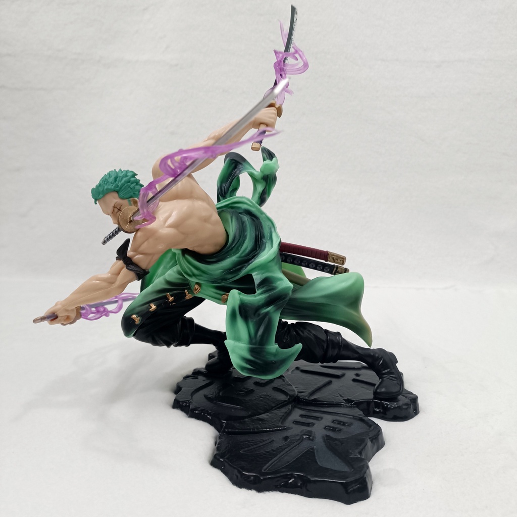Mô hình nhân vật One Piece Zoro 3000 thế giới cao cấp - Mô hình Zoro 3 kiếm, hiệu ứng Hắc Kiếm, Figure anime One Piece