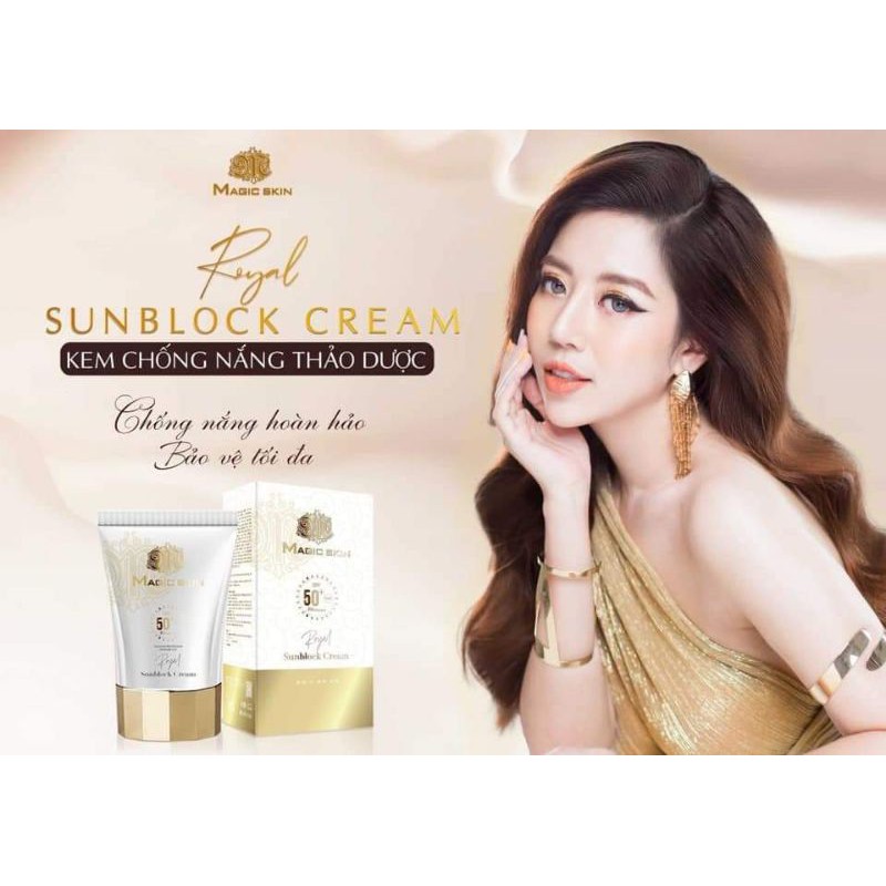 KEM CHỐNG NẮNG THẢO DƯỢC MAGIC SKIN (tặng 1 lọ nước hoa hồng mini size)