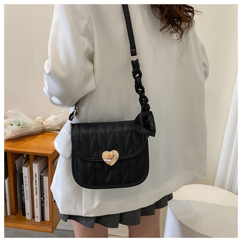 Túi Đeo Chéo Một Bên Vai Hình Vuông Nhỏ Màu Trơn Thêu Họa Tiết Phong Cách Mới NB00110 2022