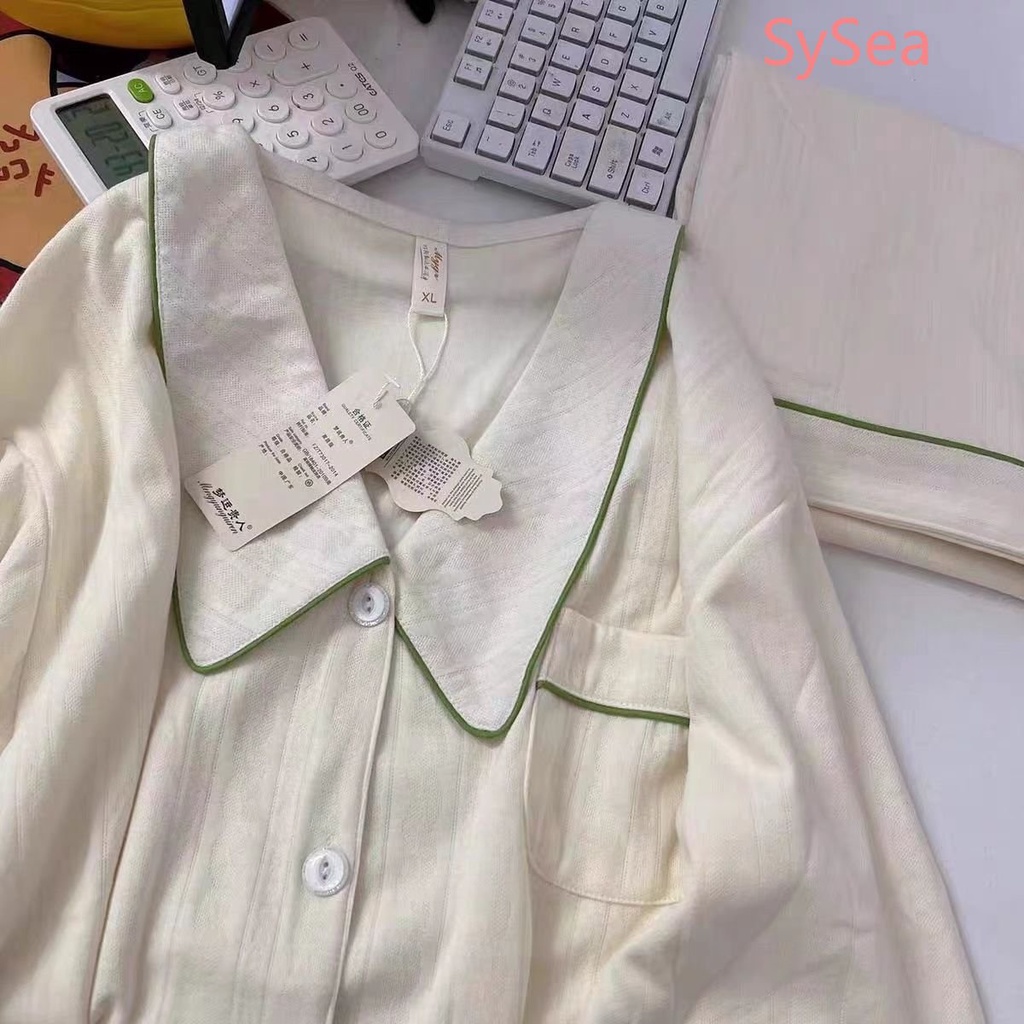 Bộ Đồ Ngủ Kiểu Pháp Thiết Kế Đơn Giản Thời Trang Mùa Thu Cho Nữ