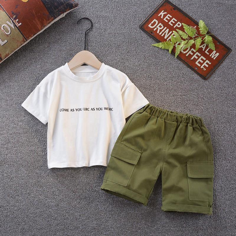 Set Áo Thun Ngắn Tay + Quần Short Thời Trang Cho Bé Trai