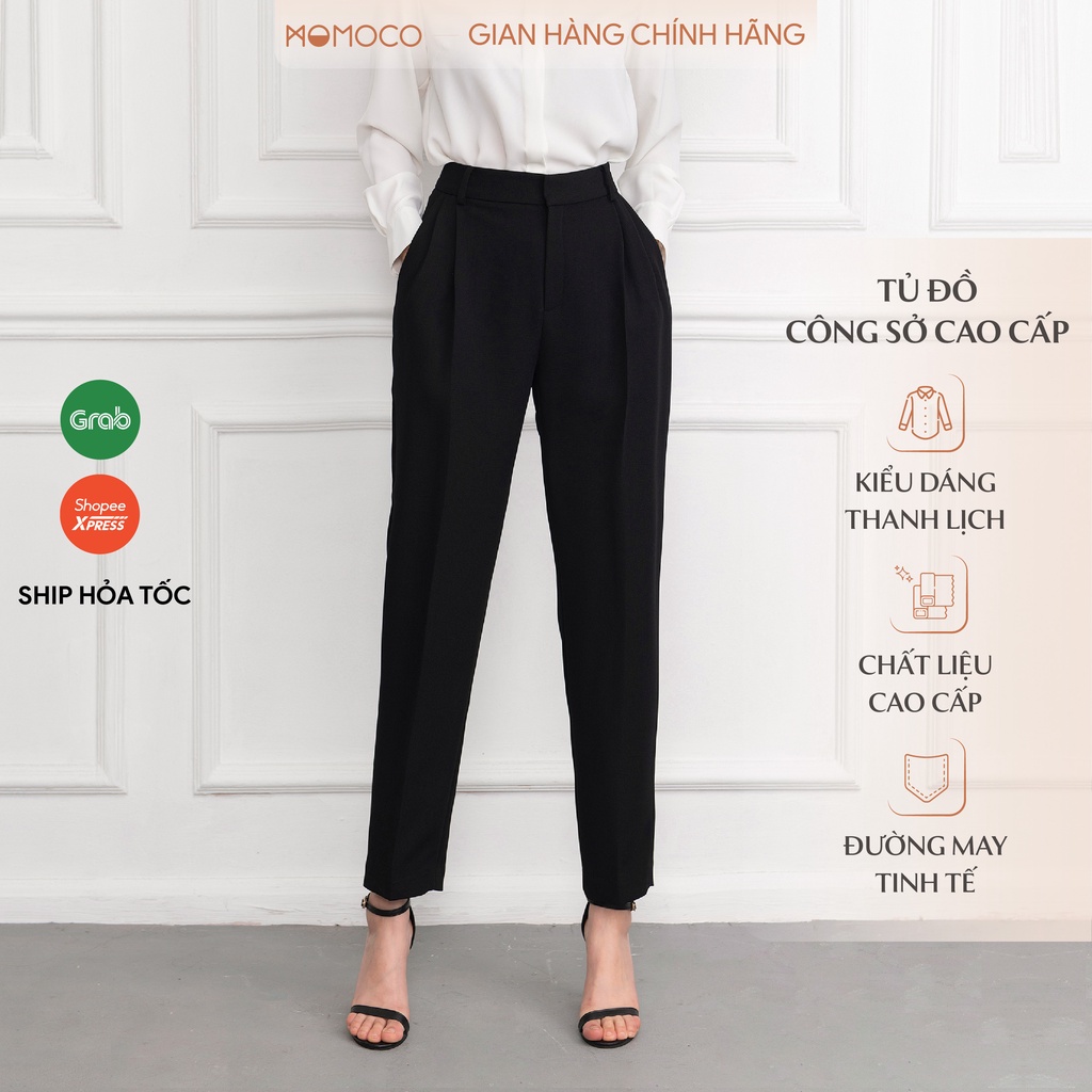 Quần Baggy MOMOCO ESSENTIALS Signature Baggy Pants Chất Tuyết Mưa Đứng Form Ít Nhă