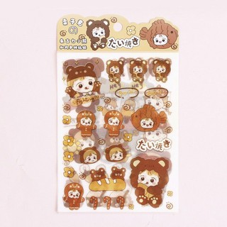 Sticker 4 tấm cô gái dễ thương