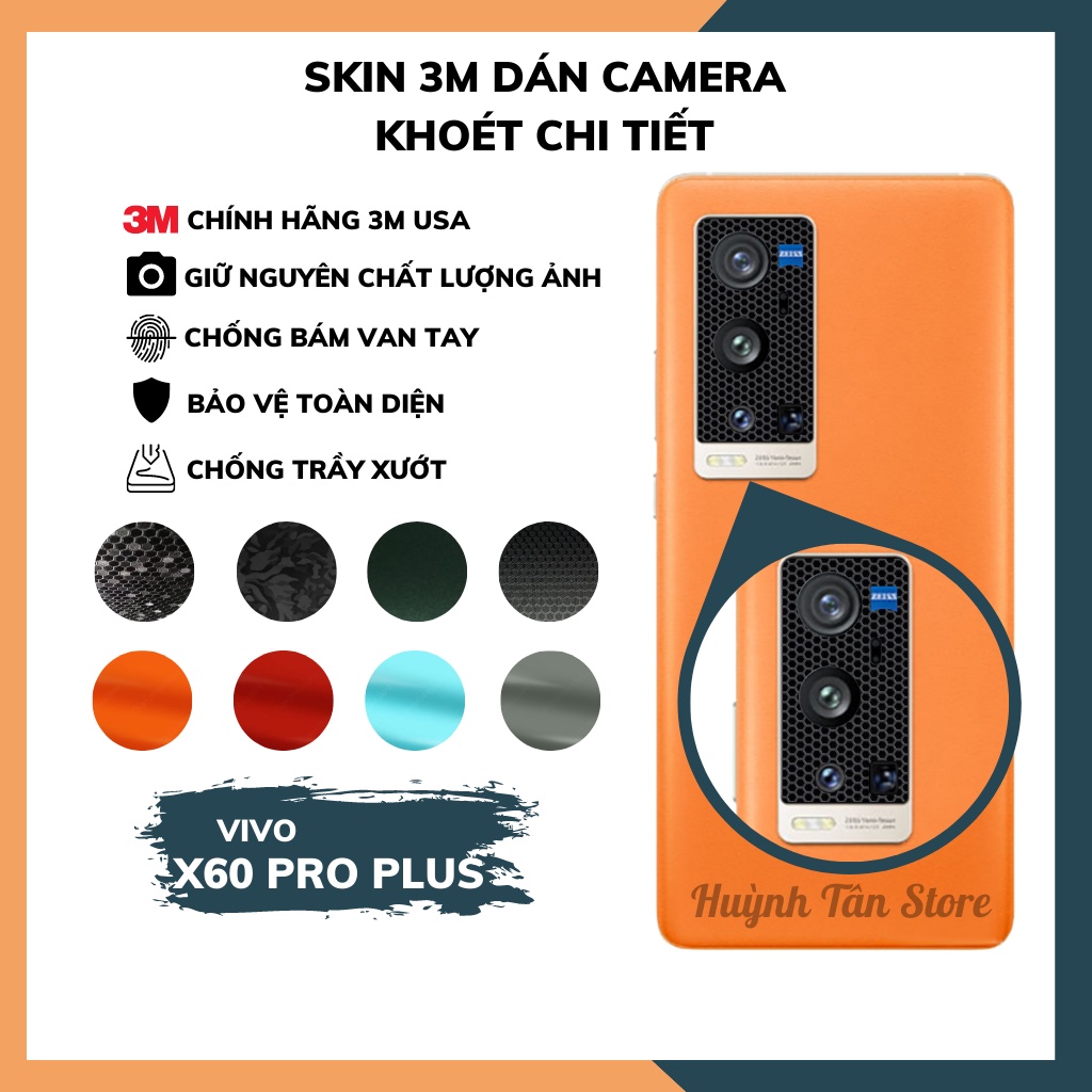 Combo 2 Dán camera sau Vivo X60 Pro Plus chất liệu 3M bảo vệ bề mặt kính cường lực, khoét lỗ chi tiết,ảnh chup rõ nét
