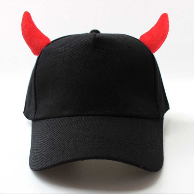 Han Mũ Lưỡi Trai Cotton Màu Trơn Chống Nắng Ngoài Trời Hóa Trang Quỷ Ox Cho Dịp Halloween