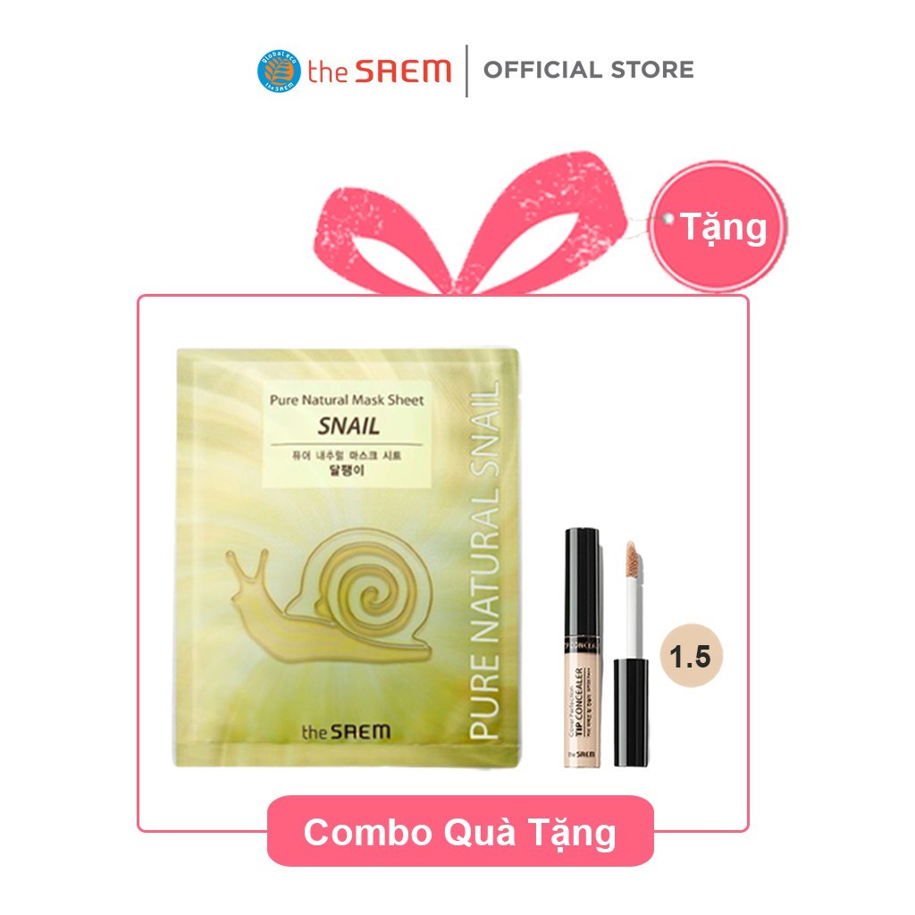 [Hàng tặng không bán] Kem che khuyết điểm 1.5 Natural Beige (1ml) + Mặt nạ ốc sên the SAEM