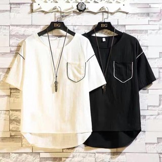 Áo thụng kiểu phông nam nữ đẹp, dáng unisex rộng màu đen trắng chất vải cotton xịn