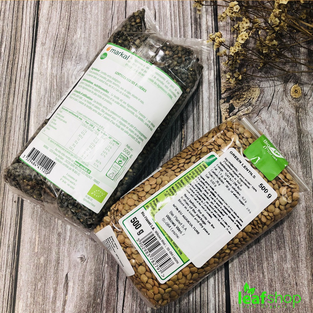 Đậu lăng xanh hữu cơ Markal và Bio Planet 500g