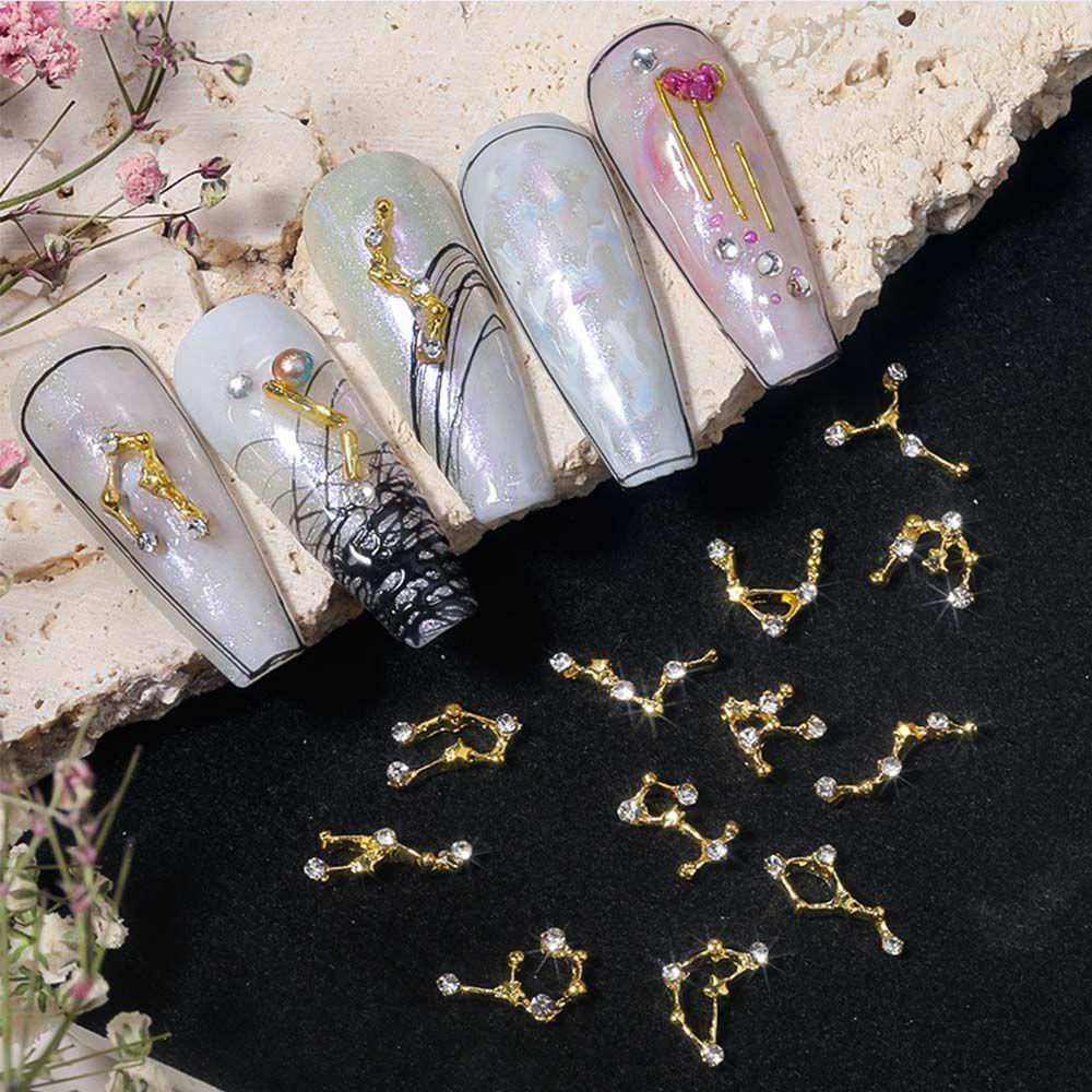 AROMA Phụ Kiện Trang Trí Móng Nghệ Thuật Hình 12 Cung Hoàng Đạo 3D Bằng Hợp Kim