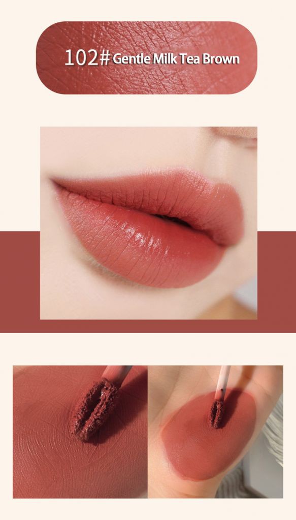 WODWOD Ice cream lip white light matte soft mist caramel orange brown milk tea mousse lip glaze techo | BigBuy360 - bigbuy360.vn