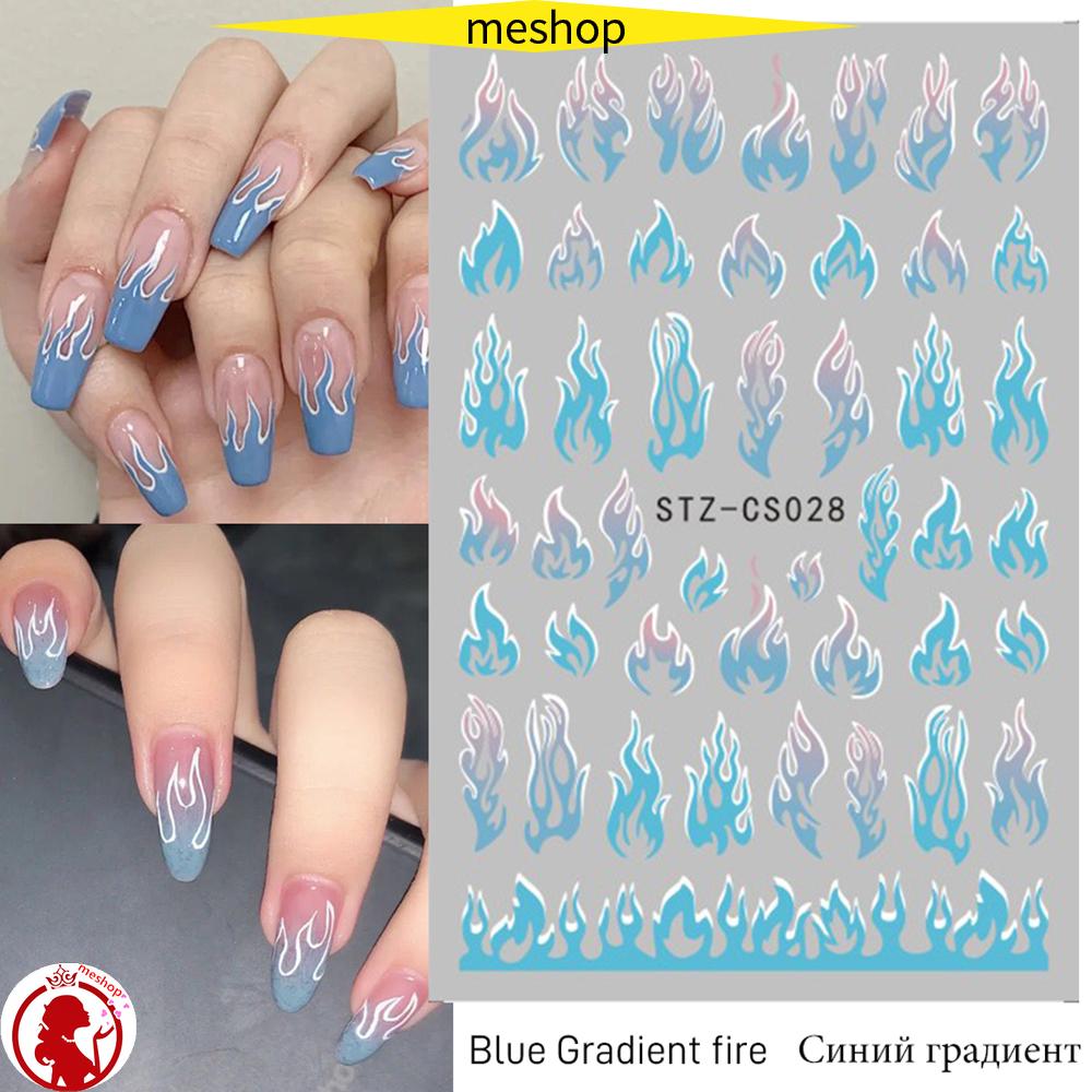 Miếng Dán Trang Trí Móng Tay Hình Ngọn Lửa 3D DIY