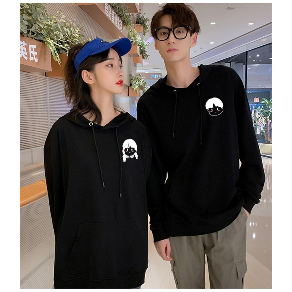 Áo đôi hoodie ( giá bán 2 cái ) logo trai gái , chất nỉ bông mịn , dày 99