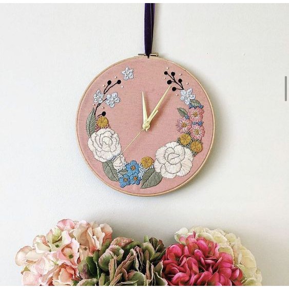 KIT DIY thêu tay đồng hồ kỷ niệm Bộ Nguyên liệu tự thêu cho người mới - Tranh trang trí nhà cửa Decor -  MIE SHOP