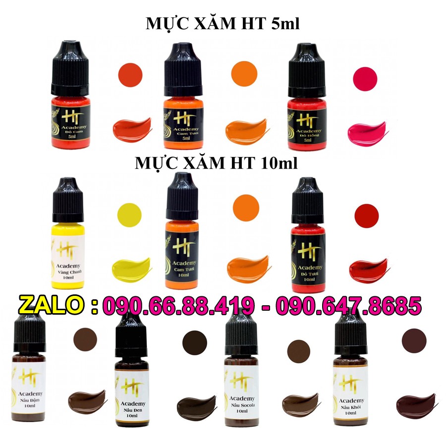 Mực HT phun xăm Môi Mày Mí chính hãng Mỹ - Mực phun môi siêu bám, điêu khắc đi nét - Xử lý Trổ xanh trổ đỏ, Khử thâm môi