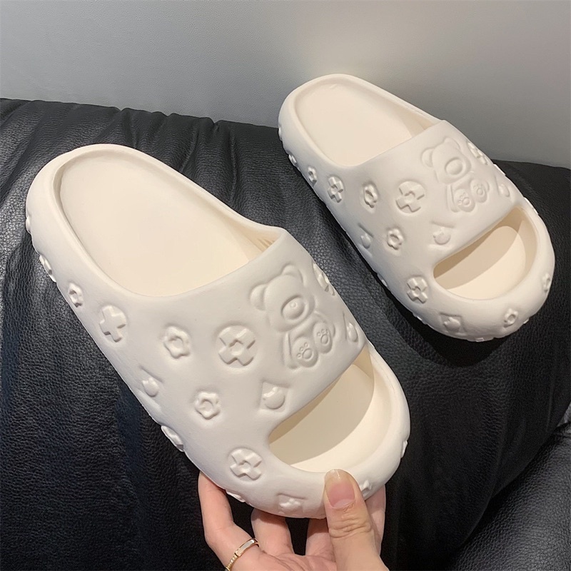 DÉP QUAI NGANG ĐẾ BÁNH MÌ HOẠ TIẾT GẤU SIÊU XINH 🧸