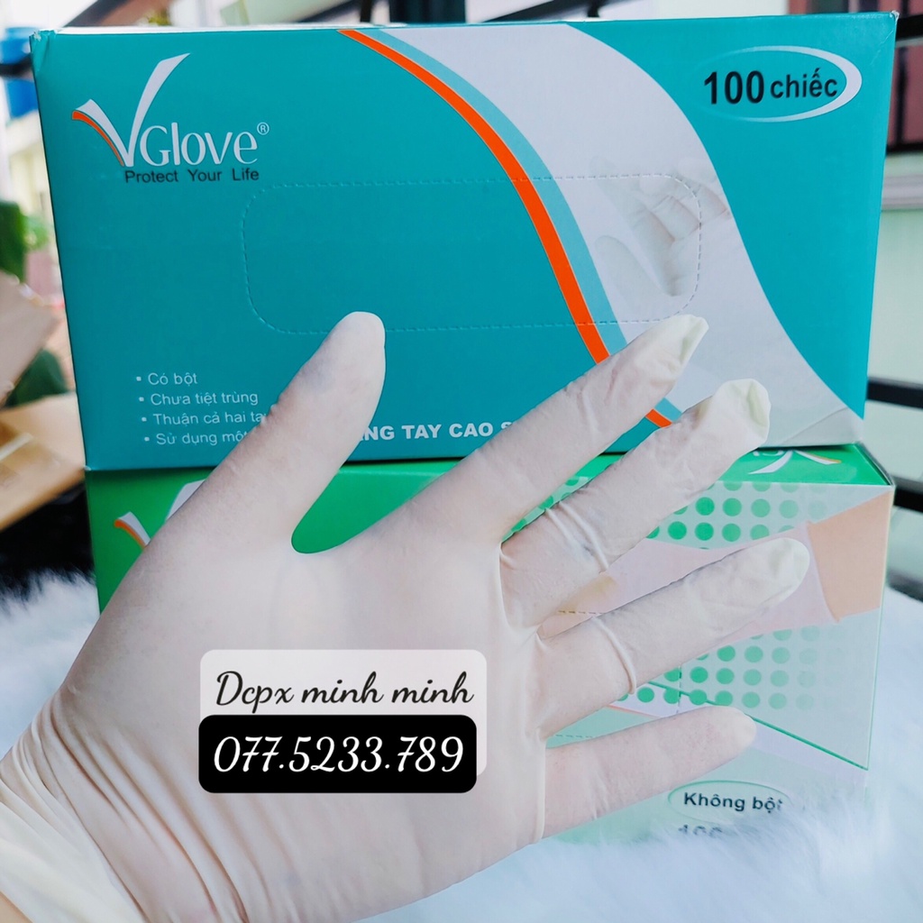 Găng Tay Y Tế Màu Trắng hộp 100 Chiếc_Dcpx Minh Minh