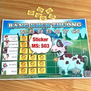 Bảng sticker khen thưởng